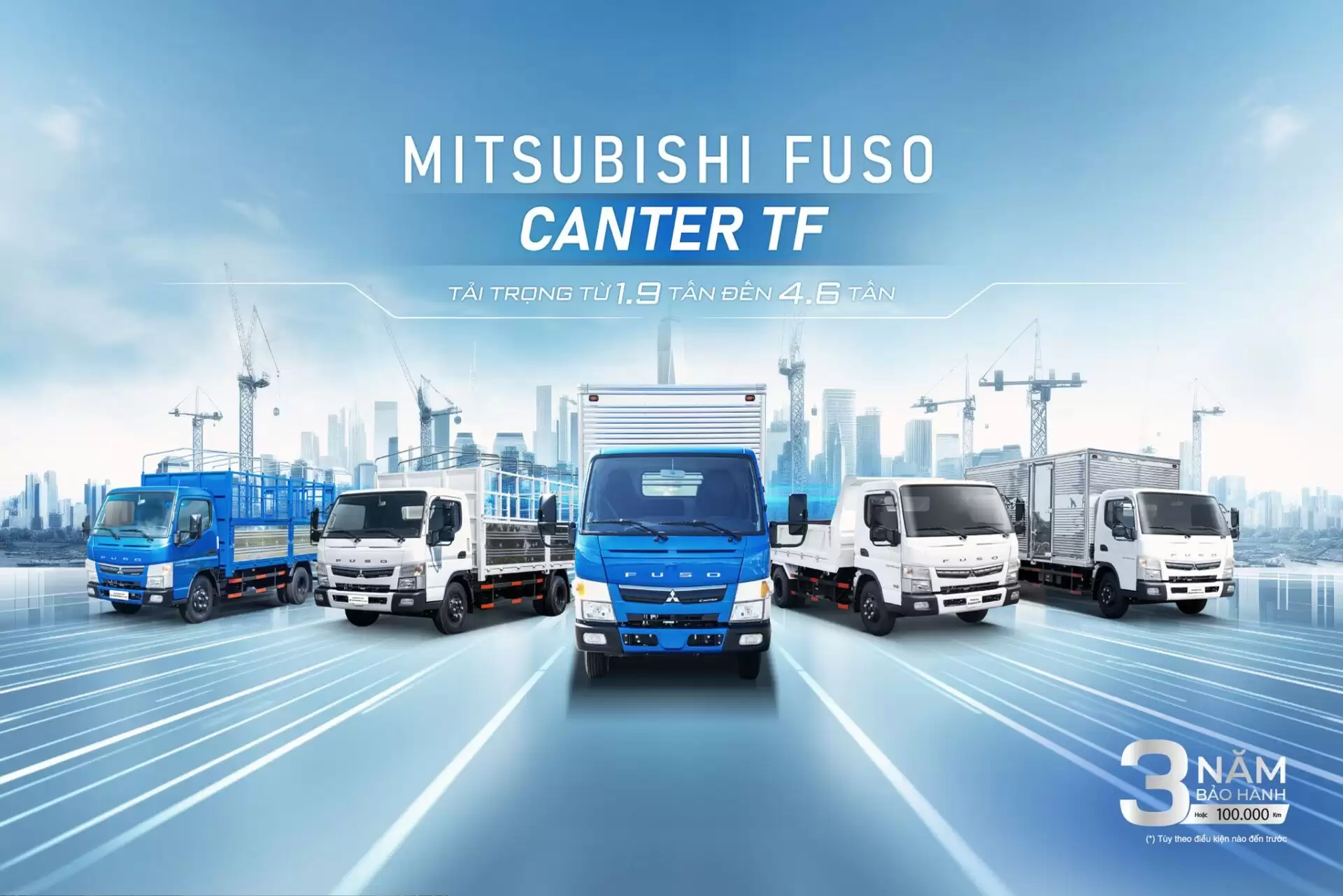 Xe tải Nhật Bản - Mitsubishi Fuso Canter TF là dòng xe tải nhẹ đến trung với tải trọng đa dạng từ 1.9 tấn đến 4.6 tấn, phù hợp với nhiều loại hình vận tải từ hàng tiêu dùng, nông sản đến thiết bị công nghiệp.